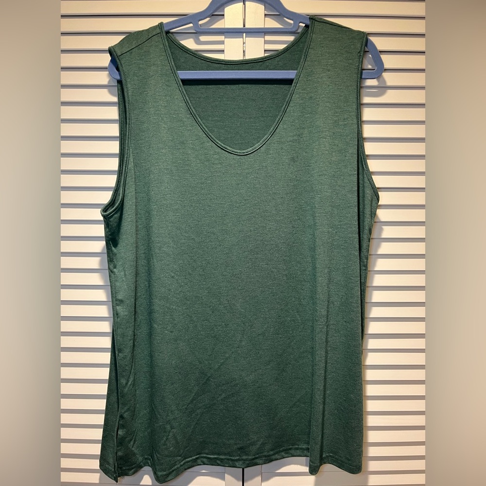 LANGWYQU Womens Tank, Green, XXL